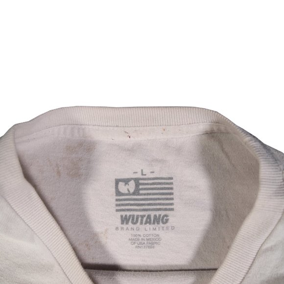 Wutang Clan White T-shirt, Men's Size Large, Olive/Black Logo Shirt, Vintage - Picture 2 of 4
